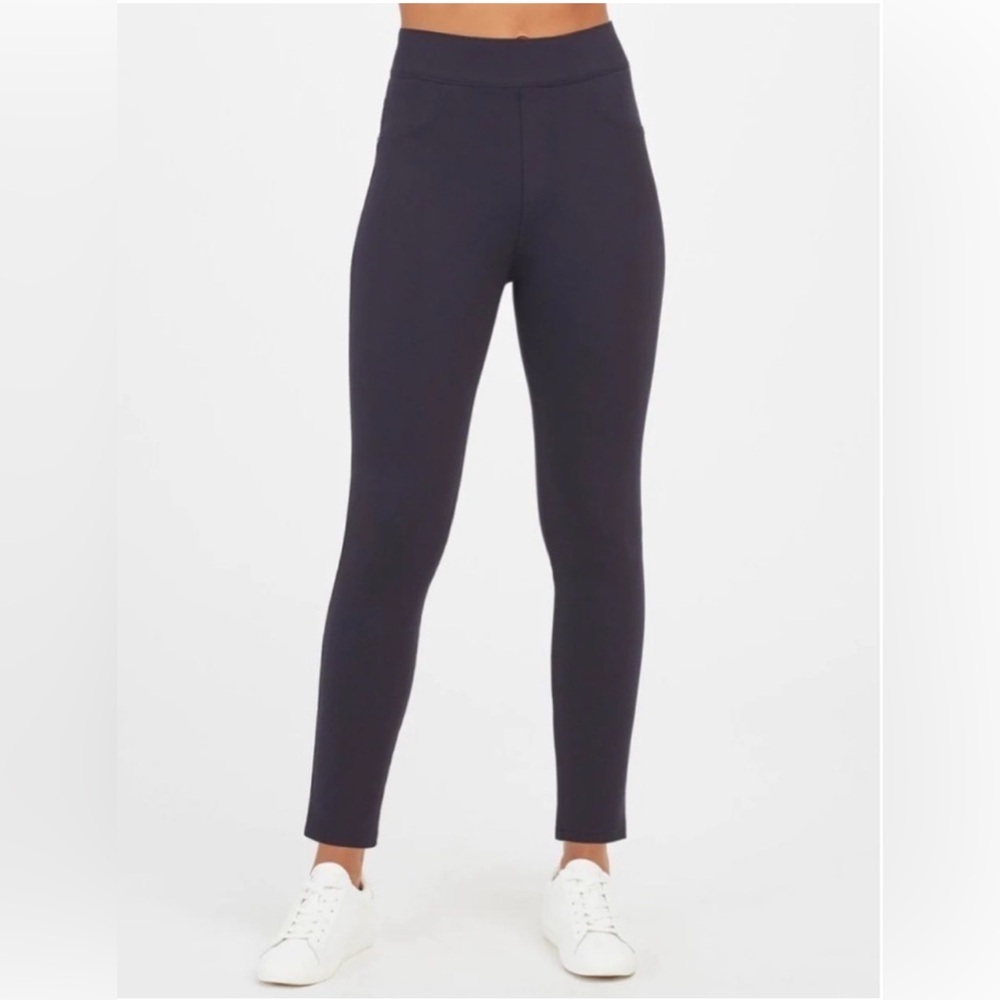SPANX‎ Women’s The Perfect Pant Ankle Leggings Navy Medium 24.5” Inseam Stretch